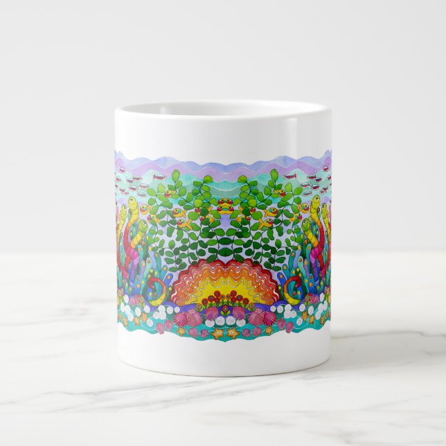 Grande Tasse Jardin de poissons en miroir (Devant)
