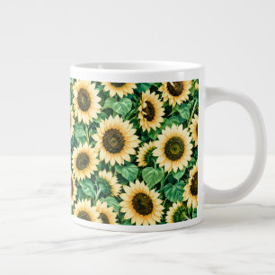 Grande Tasse Jardin de Tournesols Dorés