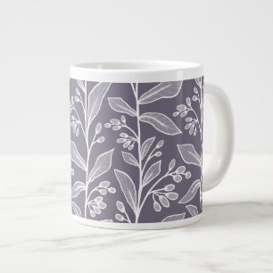 Grande Tasse Jardin Floral Art Lavande Violet Foncé