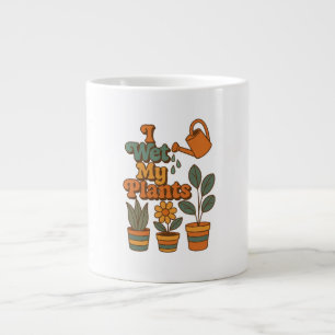 Grande Tasse J'arrose mes plantes – Rayures Rétro des années 70