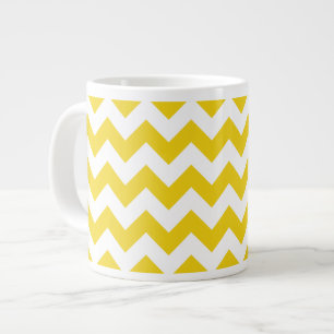 Grande Tasse Jaune Zigzag, Jaune Chevron, Motif géométrique