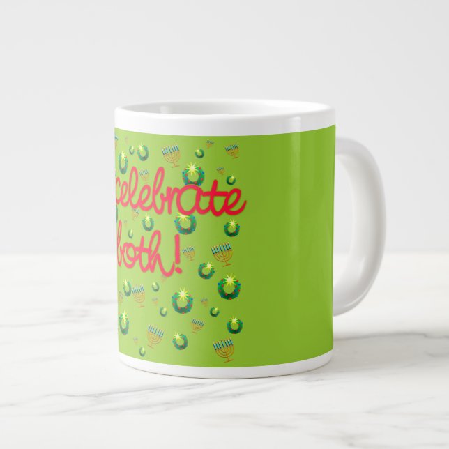 Grande Tasse Je célèbre Noël et Hanoukka ! (Devant droit)