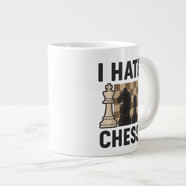Grande Tasse Je déteste les échecs (Devant droit)
