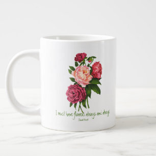 Grande Tasse Je dois avoir Flowers Claude Monet Citation Peony