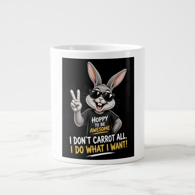 Grande Tasse Je m'en fiche complètement des carottes (Devant)