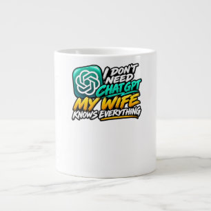 Grande Tasse Je n'ai pas besoin de ChatGPT, ma femme sait tout 