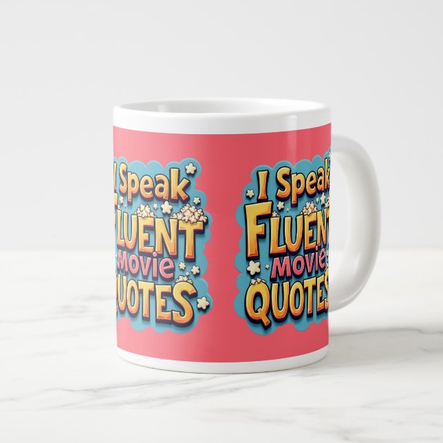 Grande Tasse Je Parle Citations De Film Fluent Retro Pop Art (Devant droit)