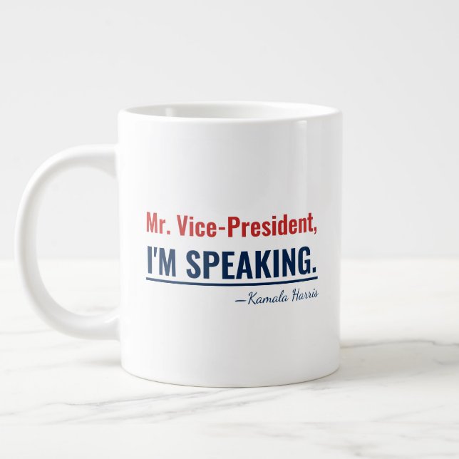 Grande Tasse Je parle Kamala Harris Vice-présidente 2020 (Gauche)