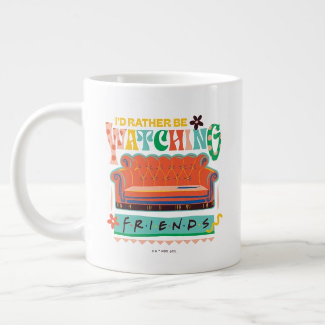 Grande Tasse Je préfèrerais regarder les amis™ Vibrant Grapic (Gauche)
