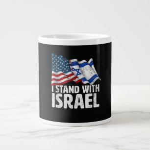 Grande Tasse Je suis avec Israël Drapeau américain USA