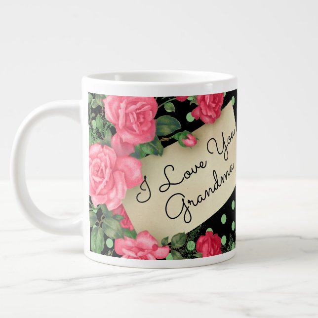 Grande Tasse Je t'aime grand-mère Floral (Gauche)
