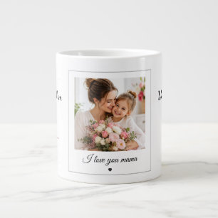 Grande Tasse Je t'aime maman photo personnalisée fête des mères
