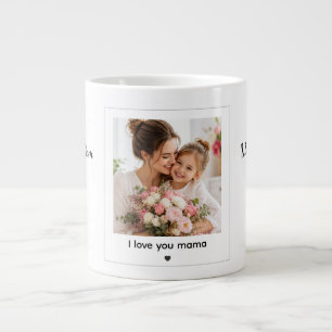 Grande Tasse Je t'aime maman photo personnalisée fête des mères