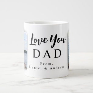 Grande Tasse Je t'aime Papa 2 Photos et Noms Personnalisables
