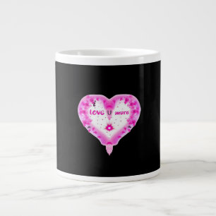 Grande Tasse Je t'aime plus cœur rose romantique
