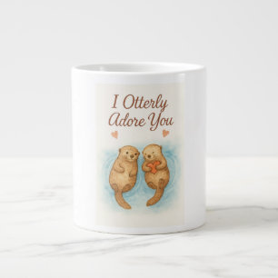 Grande Tasse Je vous adore complètement – Douce aquarelle d'amo
