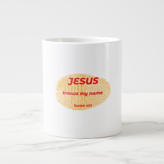GRANDE TASSE JÉSUS CONNAÎT MON NOM (Devant)