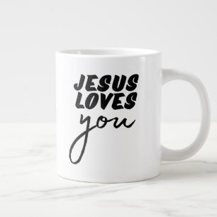 Grande Tasse 'Jésus t'aime' Minimaliste Encourageant Chrétien