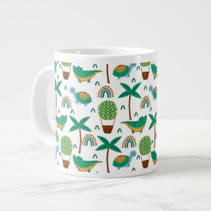 Grande Tasse Joli Alligator tortue colorée Motif arc-en-ciel