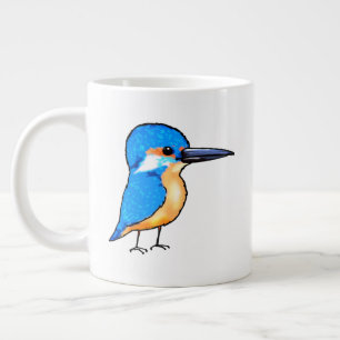 Grande Tasse Joli Art de Martin-Pêcheur Bleu