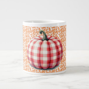 Grande Tasse Joli bonjour chute plaid citrouille