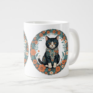 Grande Tasse Joli chat floral