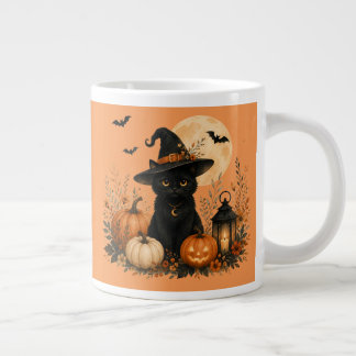 Grande Tasse Joli Chat Noir Citrouille Halloween