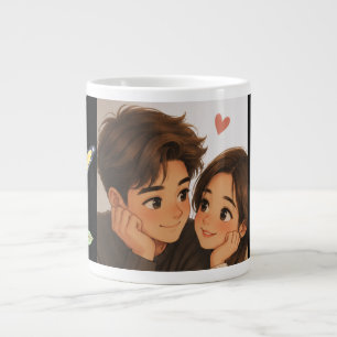 Grande Tasse Joli Couple de Dessin Animé