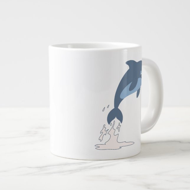 Grande Tasse Joli Dauphin Caricature Amusant (Devant droit)
