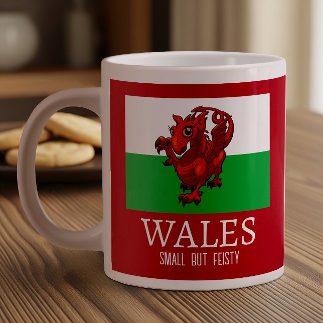 Grande Tasse Joli Dragon Wales Drapeau Petit Mais Faisant Dessi (Créateur téléchargé)