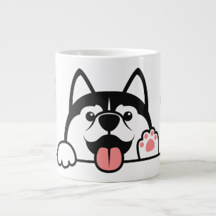 Grande Tasse Joli Husky Sibérien nom et texte personnalisés