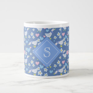 Grande Tasse Joli Monogramme d'oies de campagne Vintages