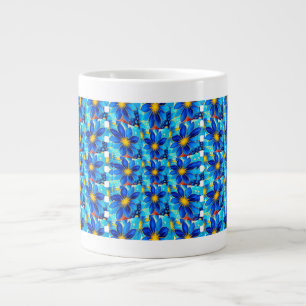 Grande Tasse Joli Motif de Fleurs Bleues