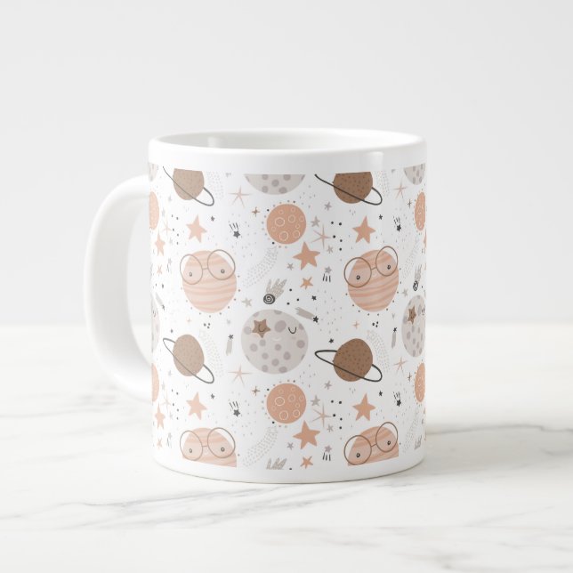 Grande Tasse Joli Motif Doodle Planet (Devant gauche)