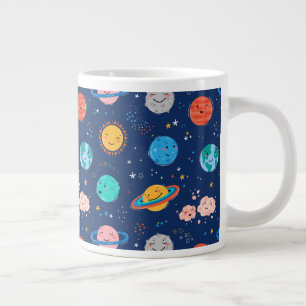 Grande Tasse Joli Motif Planète Souriante