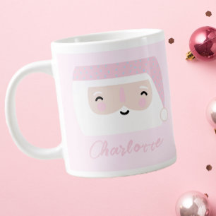 Grande Tasse Joli Noël rose Père Noël
