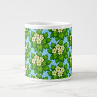 Joli papier d'emballage à fleurs blanches et feuil