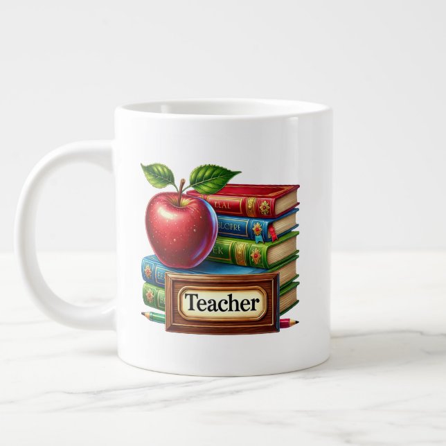 Grande Tasse Joli professeur ajouter monogramme (Gauche)