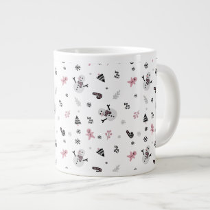 Grande Tasse Joli sapin de Noël Sucre de canne de neige Motif