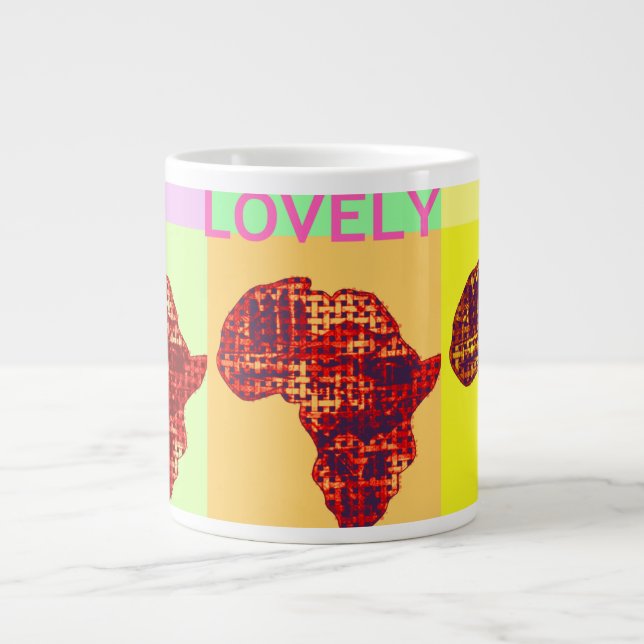 Grande Tasse Jolie Afrique couleurs Accueil Boire jumbo Café Mu (Devant)