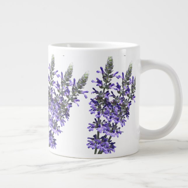 Grande Tasse Jolie Fleur de Lavande violette en céramique (Droite)