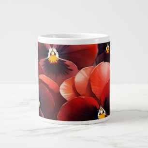 Grande Tasse Jolie peinture d'aquarelle aux panneaux rouges
