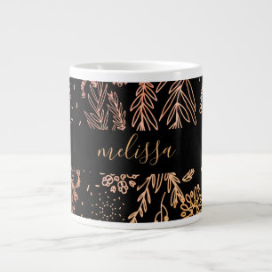 Grande Tasse Jolie Rose or florale