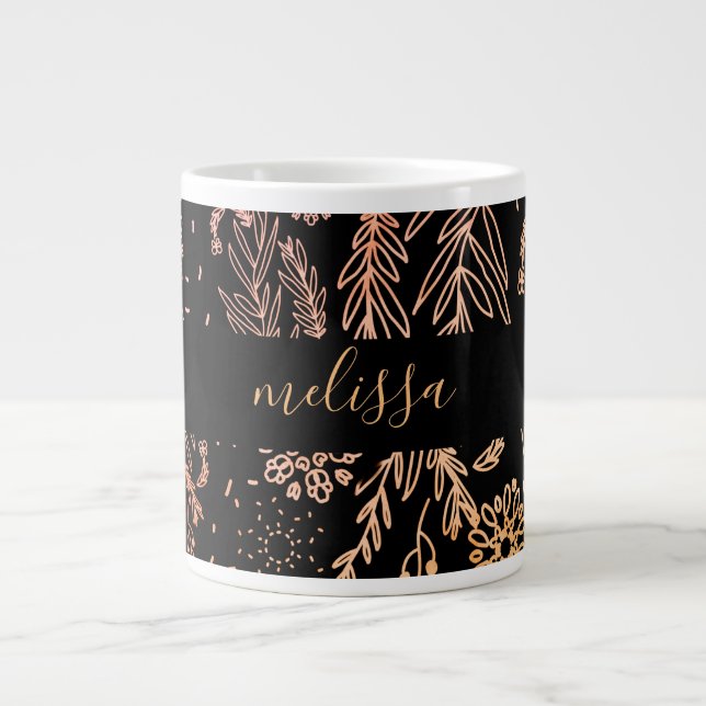 Grande Tasse Jolie Rose or florale  (Devant)