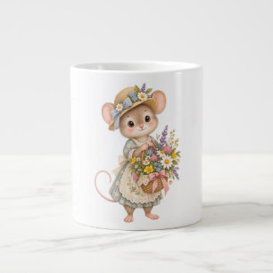 Grande Tasse Jolie Souris des Bois – Illustration de Jardin de