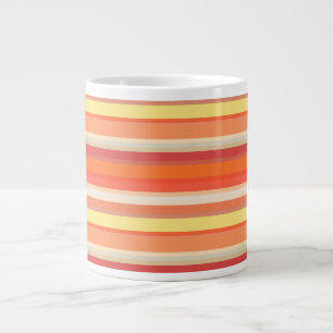 Grande Tasse Jolies rayures orange rouge