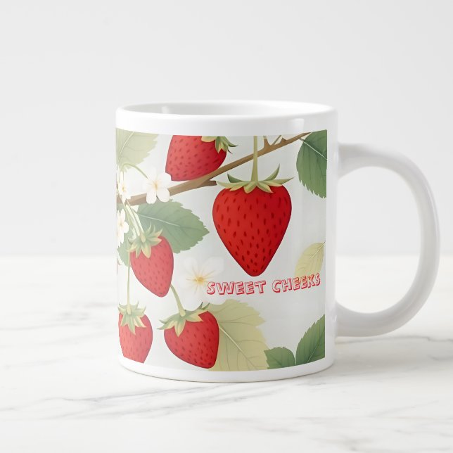 Grande Tasse Jouets doux Fleurs blanches Fraises rouges personn (Droite)