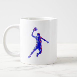 Grande Tasse Joueur de basket Slam Dunk, Red and Blue Design