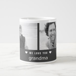 Grande Tasse Jour des grands-parents moderne Photo noir et blan