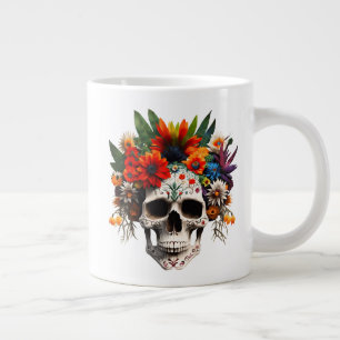 Grande Tasse Jour des Roses du crâne de sucre mort